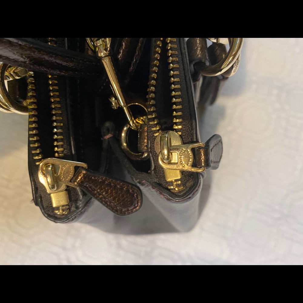COACH Metallic Chocolate Brown Handbag - Picture 8 of 11